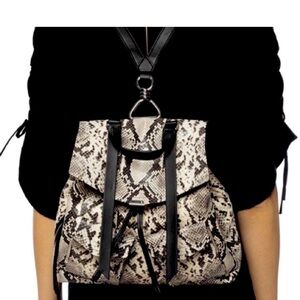 All Saints Snakeskin and Black Backpack